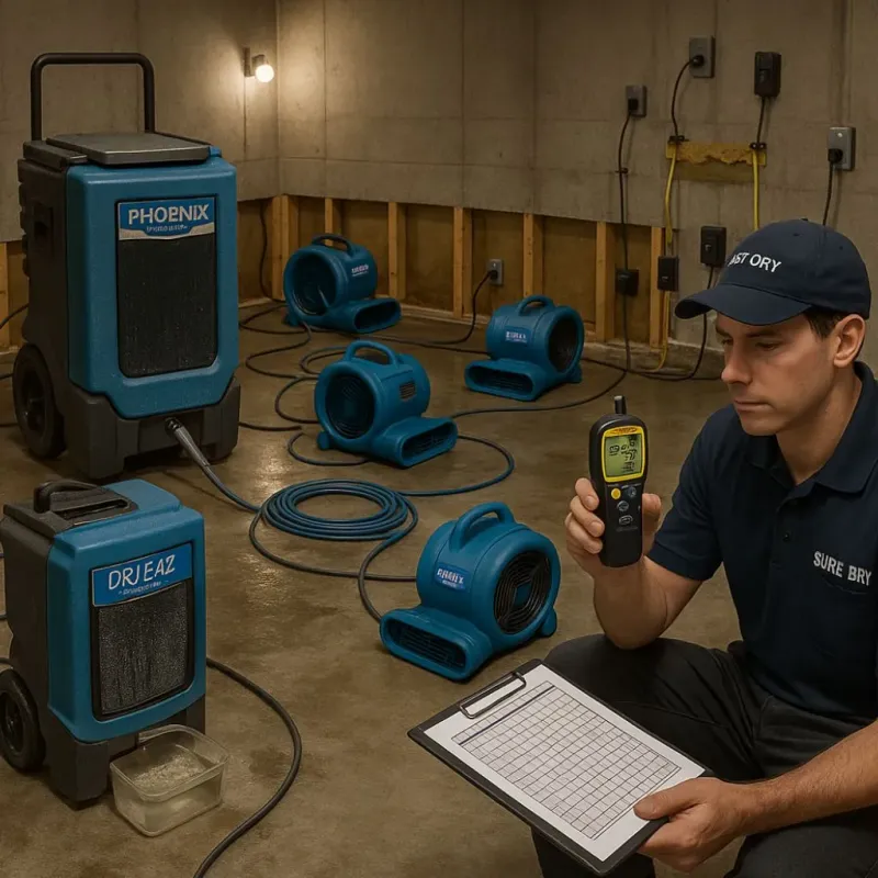 Structural Drying and Dehumidification process in Angelina County, TX